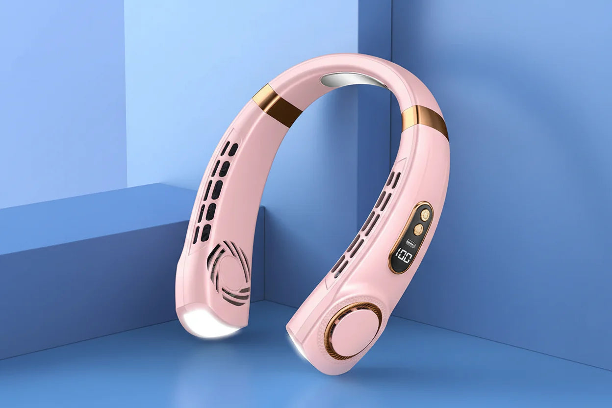 Portable Neck Fan with LED Digital Display
