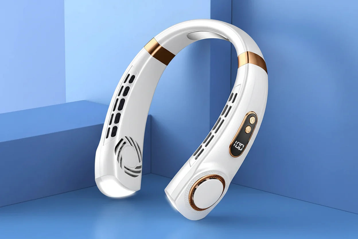 Portable Neck Fan with LED Digital Display